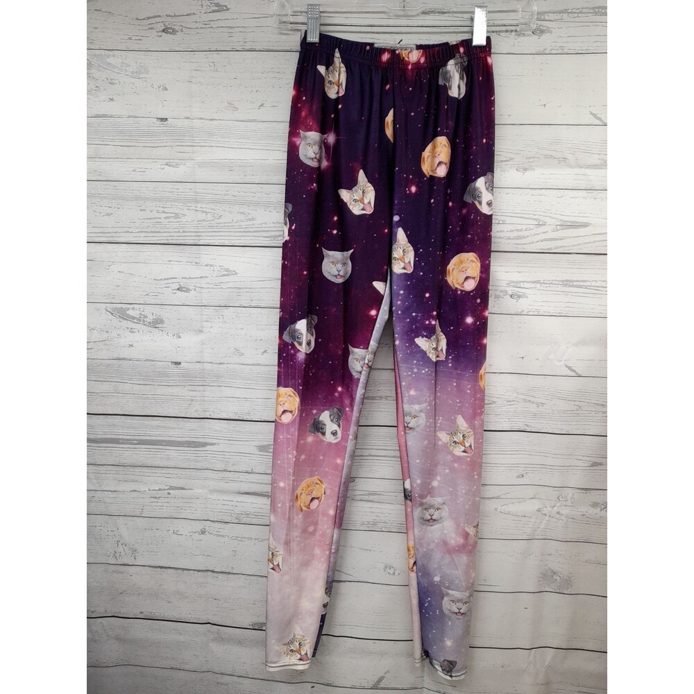 Galaxy Space Cats Dogs girl leggings M